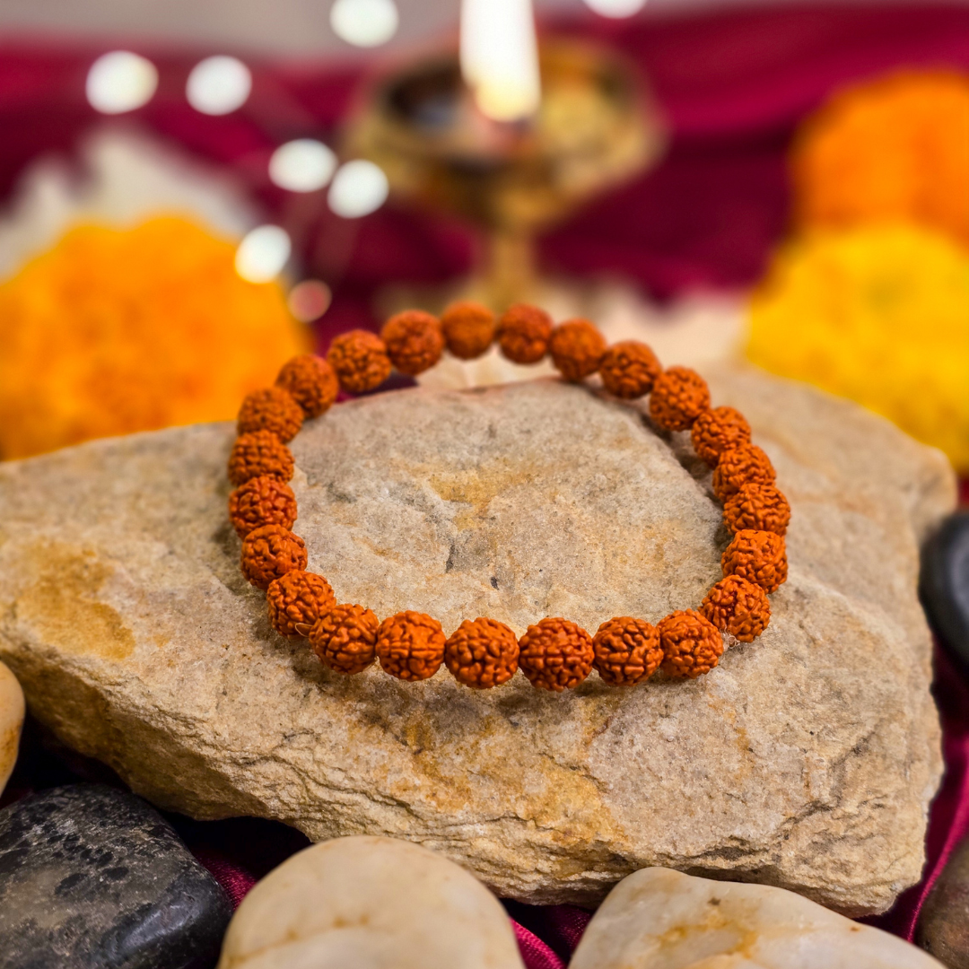 5 Mukhi Rudraksha Bracelet, Spiritual Beads, Energy Healing